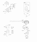 Air Cleaner Exhaust System Diagram and Parts List for  Briggs and Stratton Engine